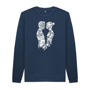 Navy Blue Men's Sweatshirt Love of  Flowers