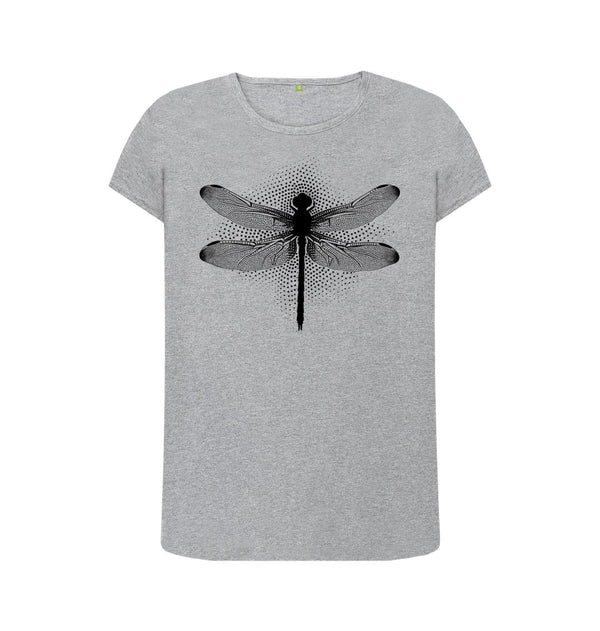 Athletic Grey Women's T-Shirt Dragonfly