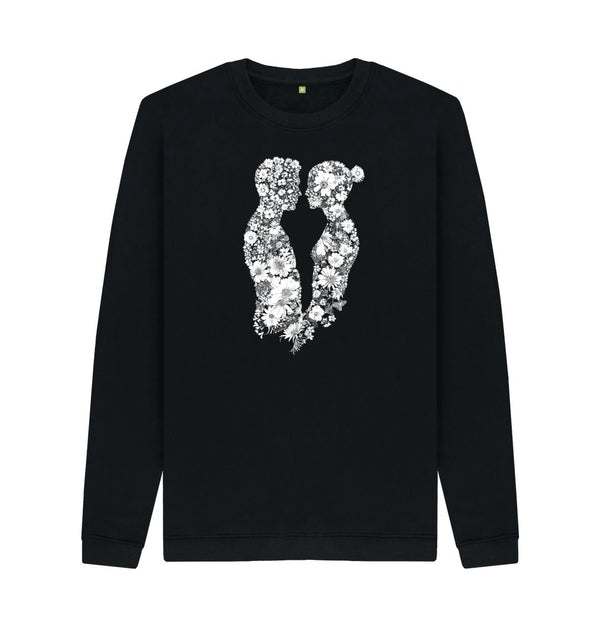 Black Men's Sweatshirt Love of  Flowers