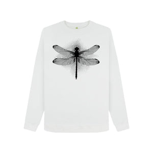 White Women's Sweatshirt Dragonfly
