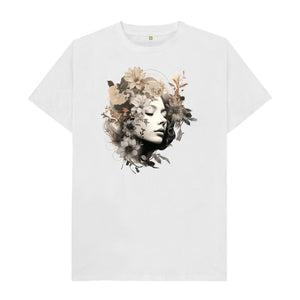 White Women's T-Shirt Head of Flowers