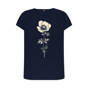 Navy Blue Women's T-Shirt Anemone