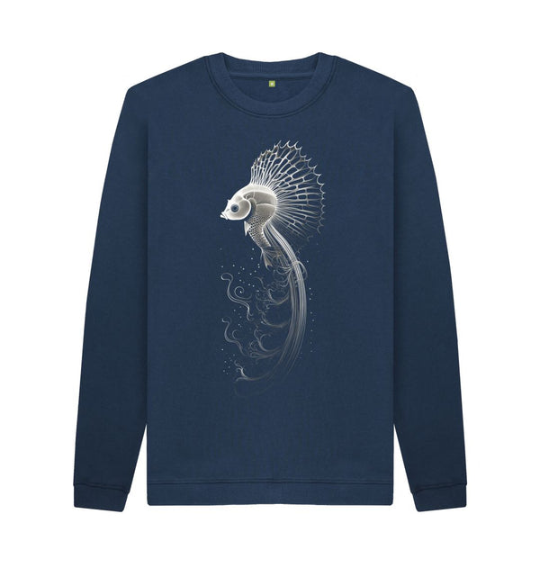Navy Blue Men's Sweatshirt Sea Peacock