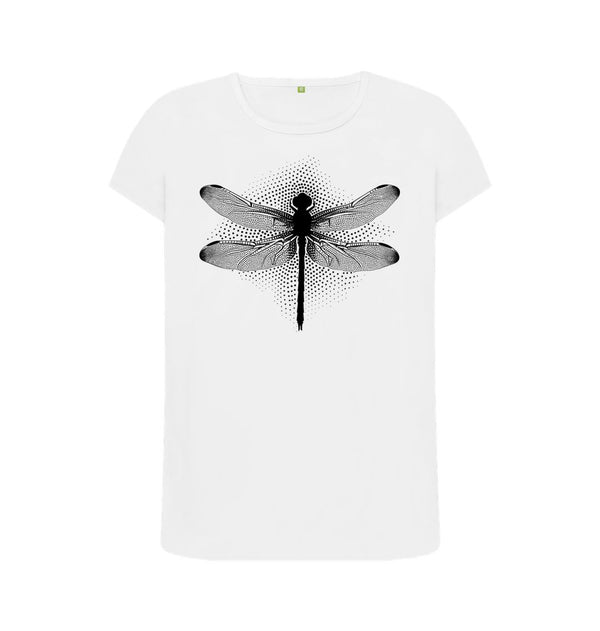 White Women's T-Shirt Dragonfly