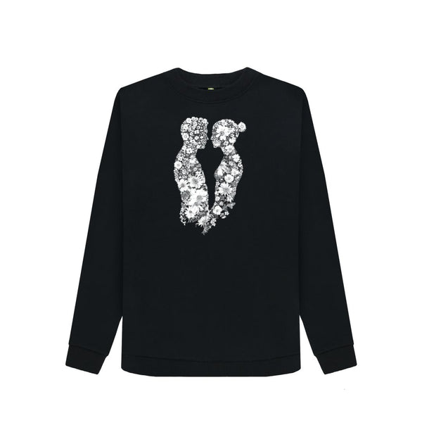 Black Women's Sweatshirt Love of  Flowers