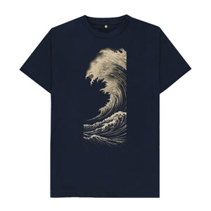 Navy Blue Men's T-Shirt Wave