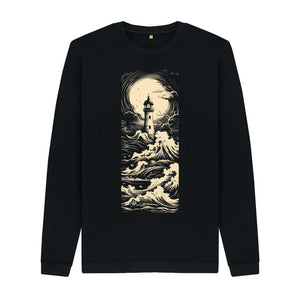 Black Men's Sweatshirt Lighthouse