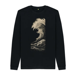 Black Men's Sweatshirt Wave