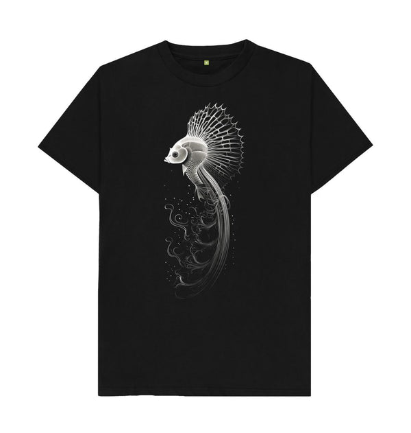 Black Men's T-Shirt Sea Peacock