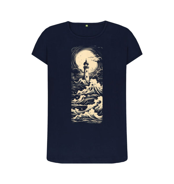 Navy Blue Women's T-Shirt Lighthouse