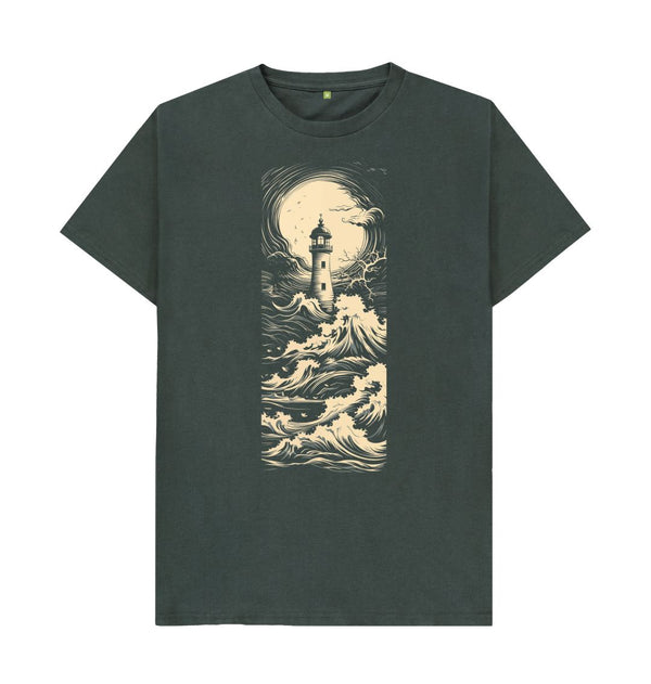 Dark Grey Men's T-Shirt Lighthouse