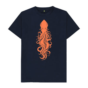 Navy Blue Men's T-Shirt Squid