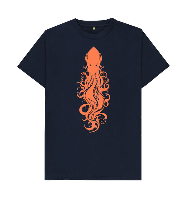 Navy Blue Men's T-Shirt Squid