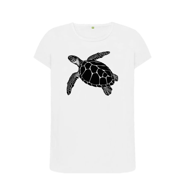 White Women's T-Shirt Turtle