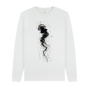 White Men's Sweatshirt Jellyfish