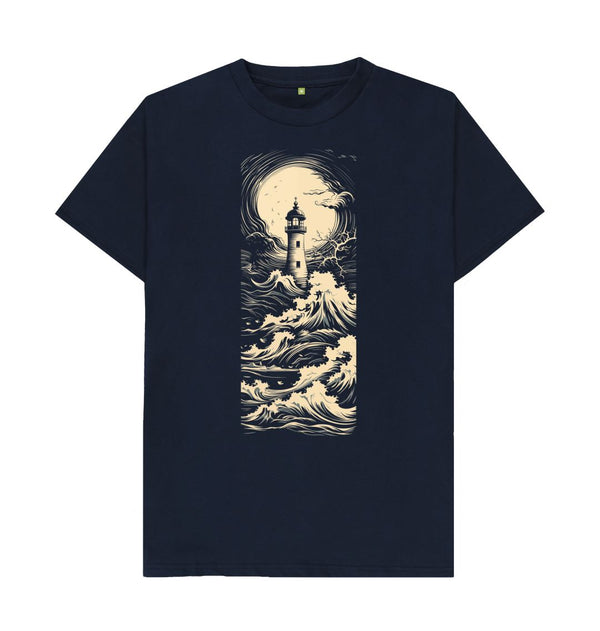 Navy Blue Men's T-Shirt Lighthouse