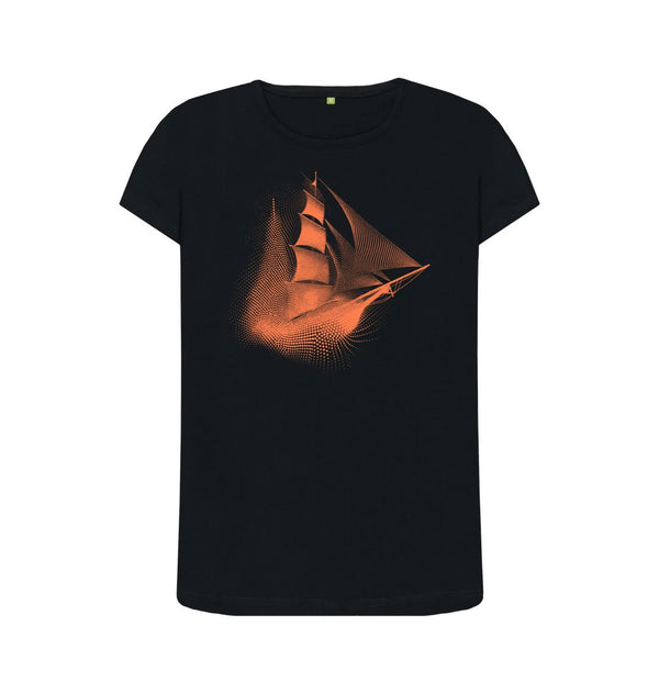 Black Women's T-Shirt Sailing Ship