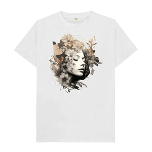 White Men's T-Shirt Head of Flowers