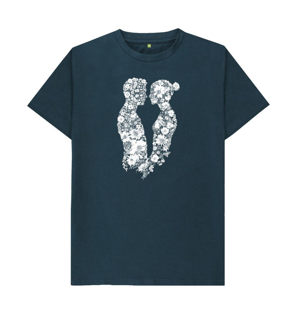 Denim Blue Men's T-Shirt Love of  Flowers