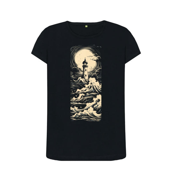 Black Women's T-Shirt Lighthouse