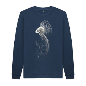 Navy Blue Men's Sweatshirt Sea Peacock