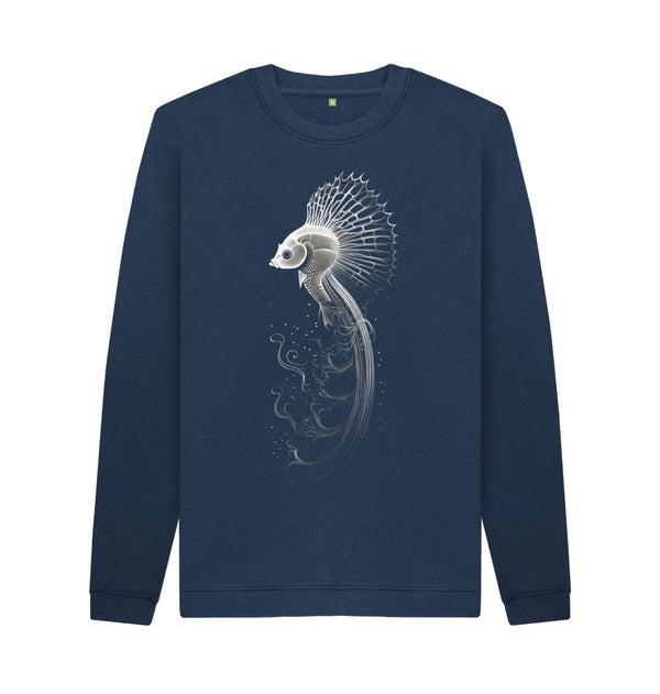 Navy Blue Men's Sweatshirt Sea Peacock