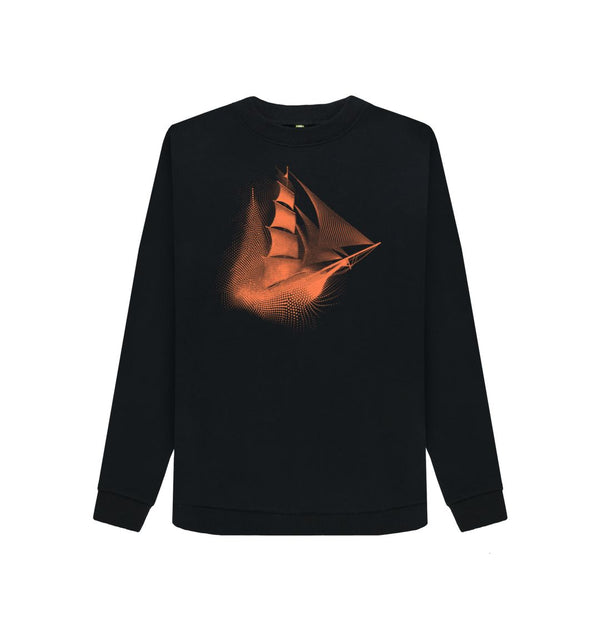 Black Women's Sweatshirt Sailing Ship