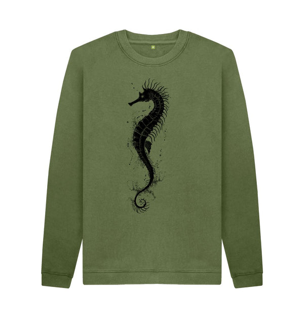 Khaki Men's Sweatshirt Seahorse