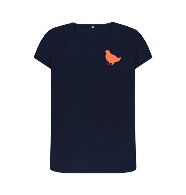 Navy Blue Woman's T-Shirt Little Hen