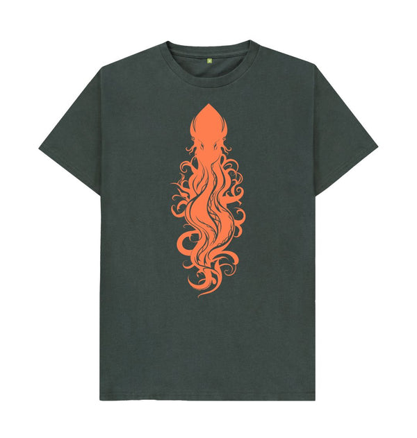 Dark Grey Men's T-Shirt Squid