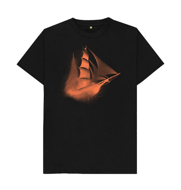 Black Men's T-Shirt Sailing Ship