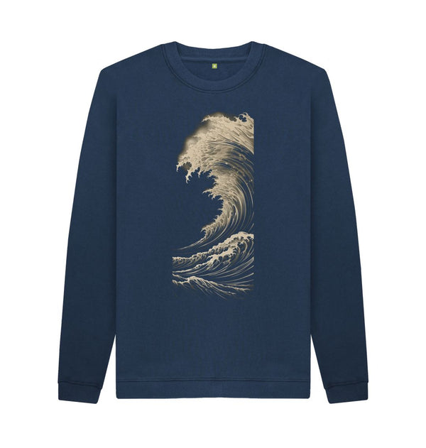 Navy Blue Men's Sweatshirt Wave