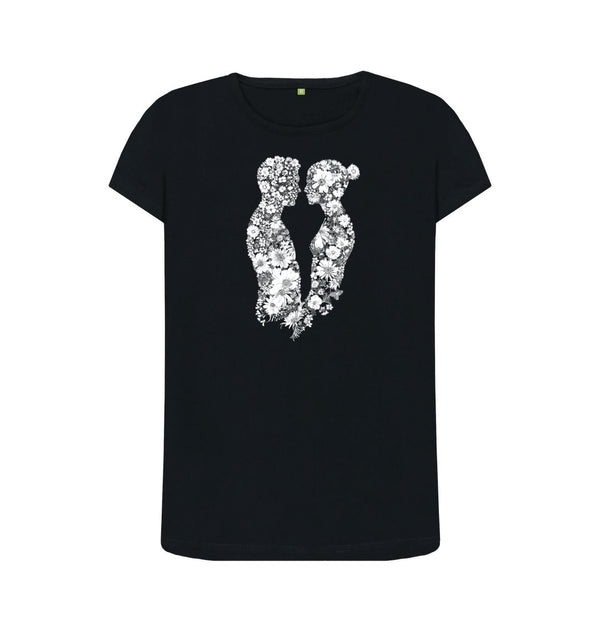 Black Women's T-Shirt Love of  Flowers