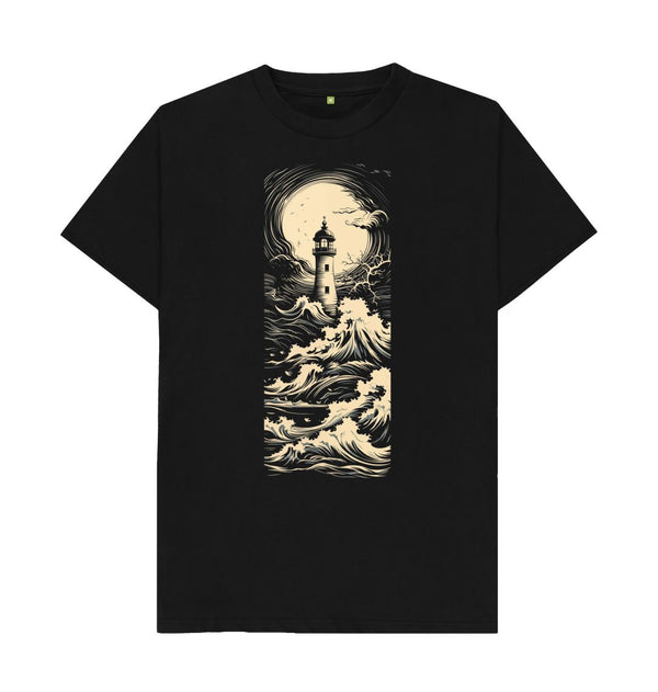 Black Men's T-Shirt Lighthouse