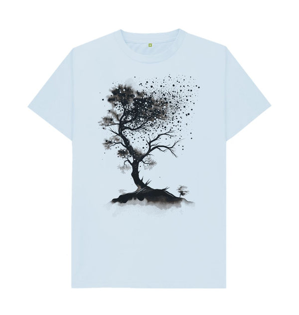 Sky Blue Men's T-Shirt Tree Watercolour Splash