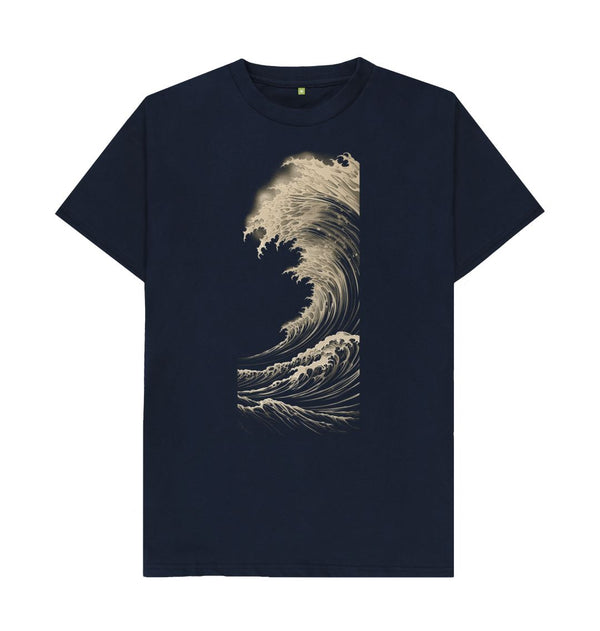 Navy Blue Men's T-Shirt Wave