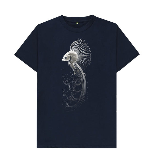 Navy Blue Men's T-Shirt Sea Peacock