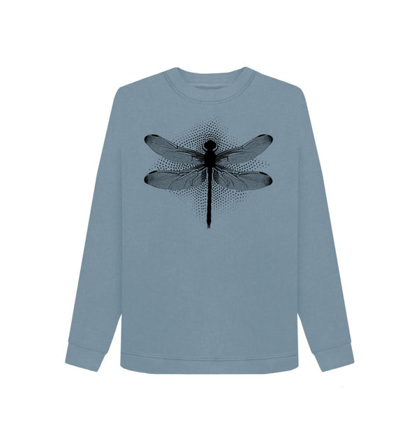 Stone Blue Women's Sweatshirt Dragonfly