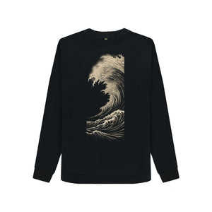 Black Women's Sweatshirt Wave