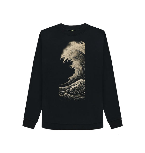 Black Women's Sweatshirt Wave