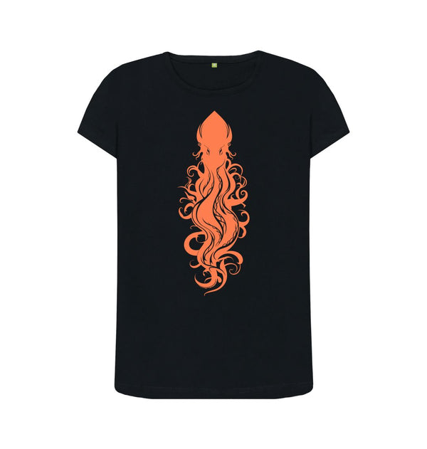 Black Women's T-Shirt Squid