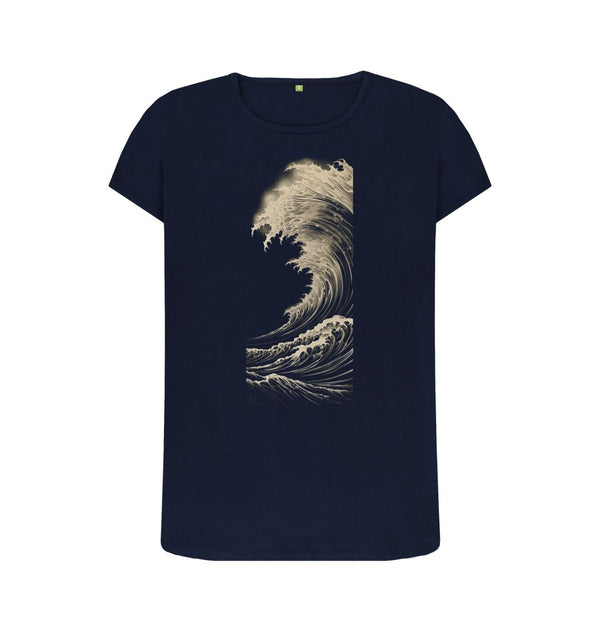 Navy Blue Women's T-Shirt Wave